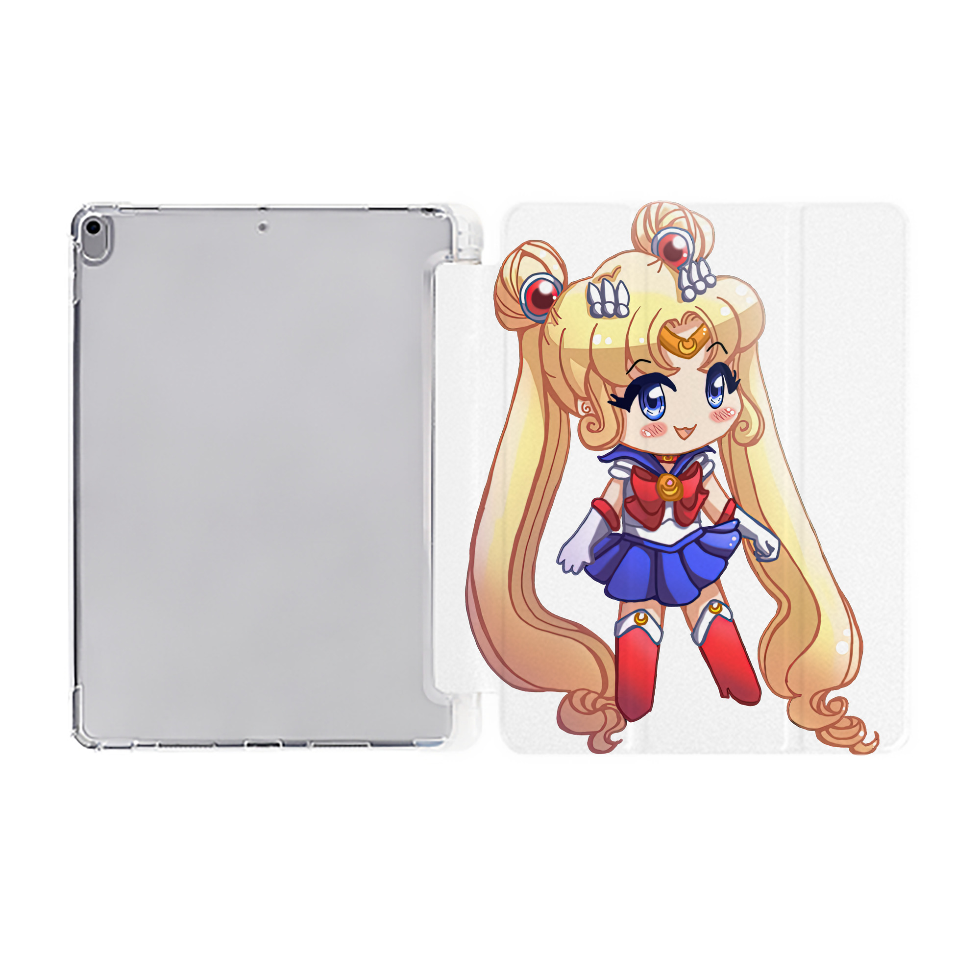 （画像用） 美少女戦士セーラームーン 月野 うさぎ つきの うさぎ Sailor Moon Tsukino Usagi IPad ケース ペン収納付き 三つ折りスタンド PUレザー×シリコン 対応機種9.5/10.5/10.9インチ